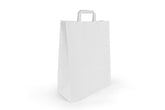 Paper carrier bags white, 32+12x40cm 250 pieces with flat handle